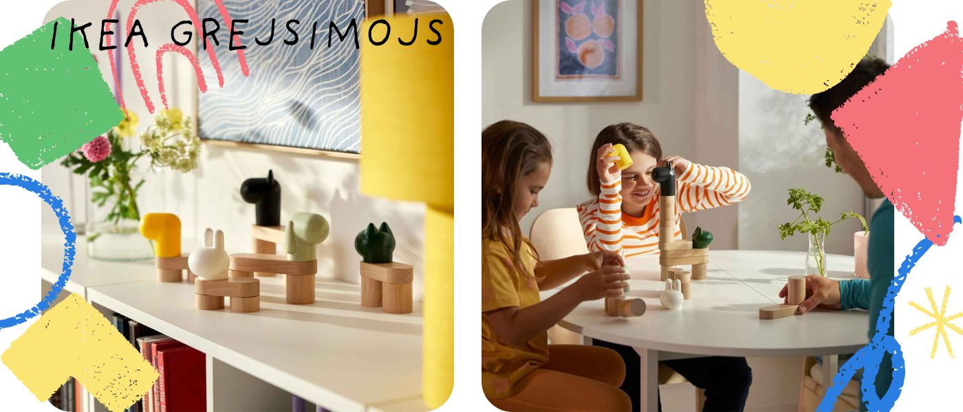 ست 20 تکه فیگور چوبی ایکیا مدل IKEA GREJSIMOJS
